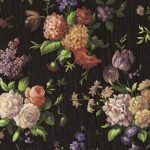82040-5 Classic Black Floral Wallpaper